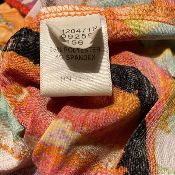 SPENSE, women’s Multicolored Top,Size Petite Medium,Sleeveless,Plunging neckline - Picture 7 of 8